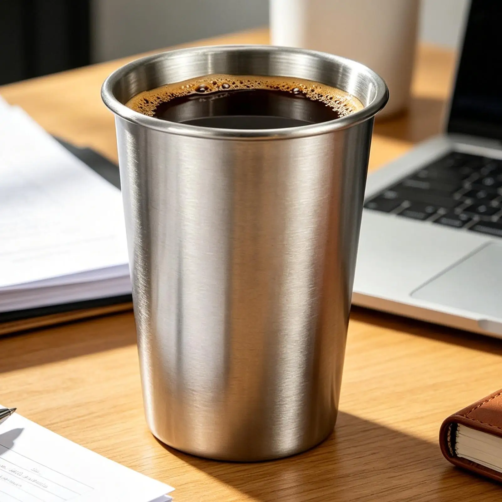 Metal Cups For Drinking 350ml Reusable Portable Drinkware Stainless Steel Cup Travel Tumbler For Kids Adults Home Restaurant