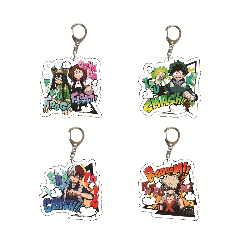 My Hero Academia Bakugou Katsuki Anime Cute Acrylic Figure Display Keychain Decoration Collection Friends Girl Gift Key Ring view 2