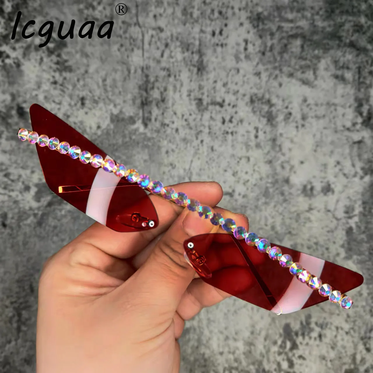 Cat Eye Sunglasses Women 2019 Luxury Cool Diamond Sun Glasses Metal Frame Mirror Lady Rimless Rhinestaone Triangle Eyewear