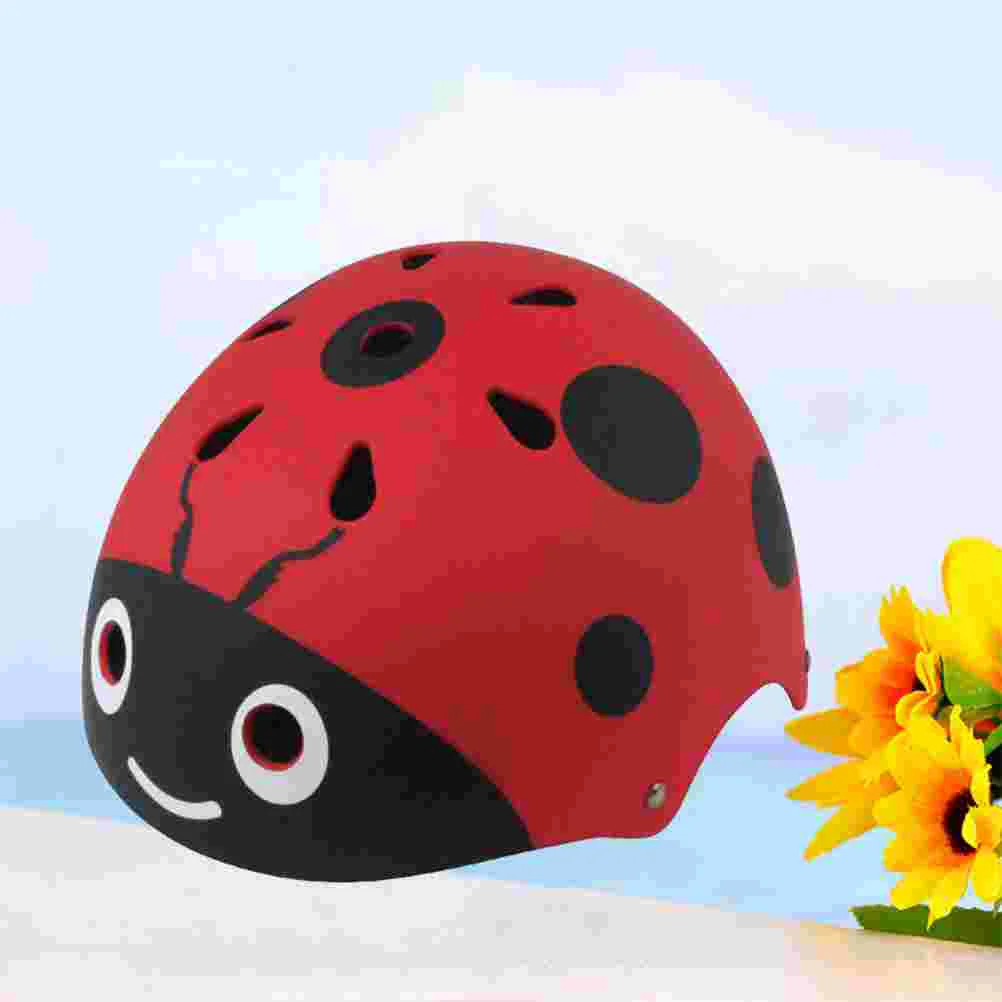 Ladybug Design Child Child Safety Cycling Skate Wheelbarrow Bike Accessory Kids Sports Protection Hard Shell