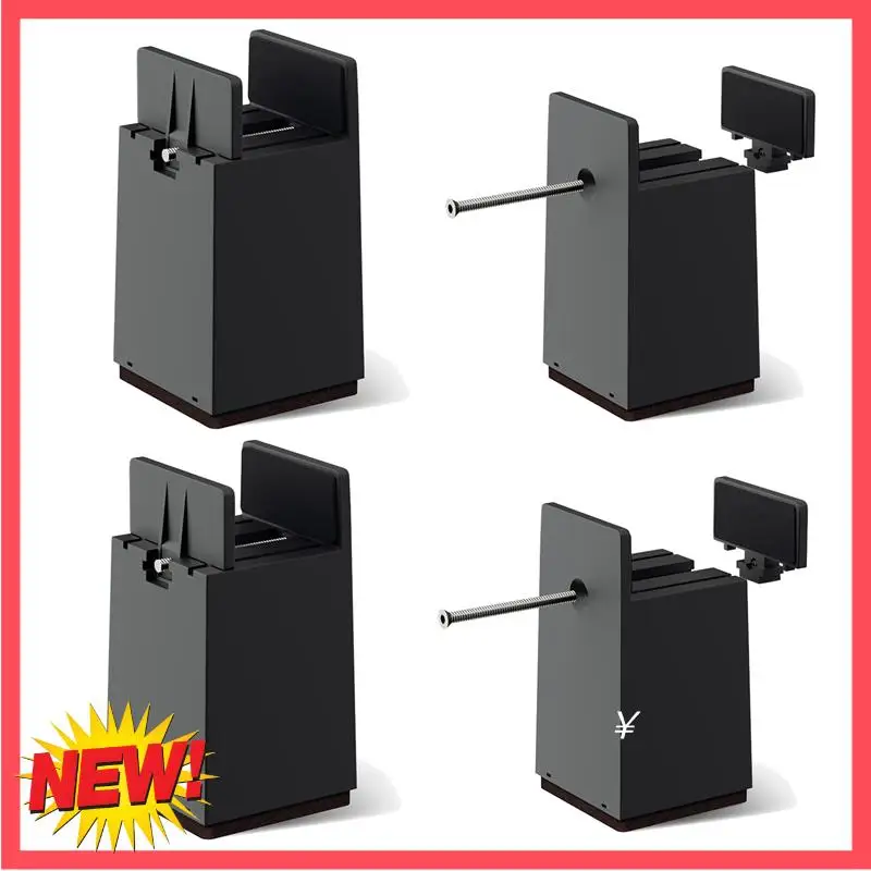 

B17C Bed Risers, 4 Inch Adjustable Desk Riser Blocks With Screw Clamp 4 Pack Heavy Duty Chair Raisers Fits 0-2 Inch Widths Durab