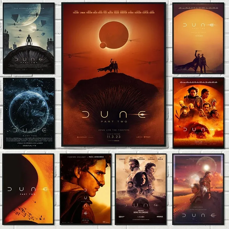 Classic Sci-fi Movie Dune: Part Two 2024 Film Timothee Chalamet Poster Canvas Painting Wall Art Pictures Home Decor Gift