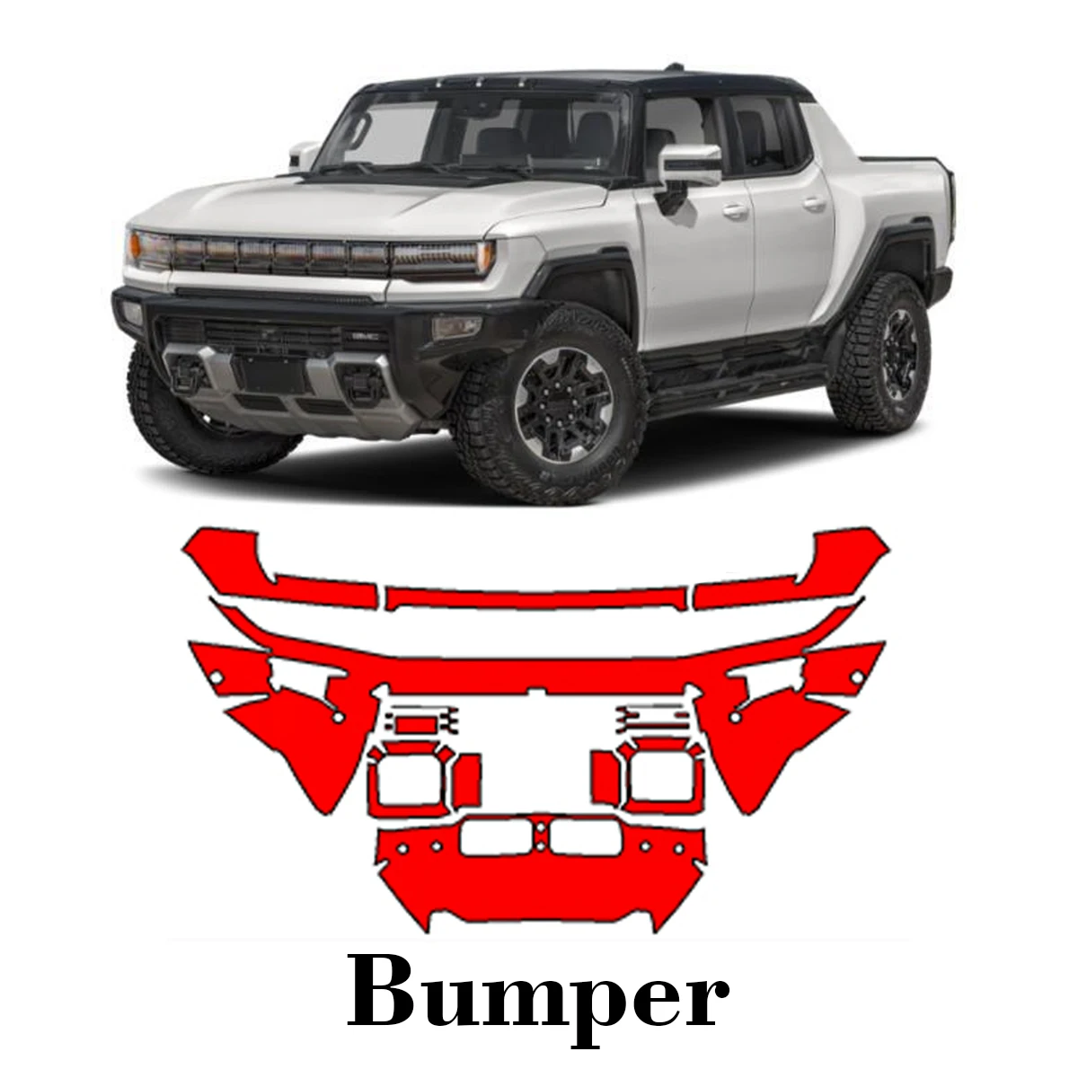 Car Precut Paint Protection Film Front Bumper Anti-scratch Exterior TPU PPF For GMC Hummer EV 2023-2025