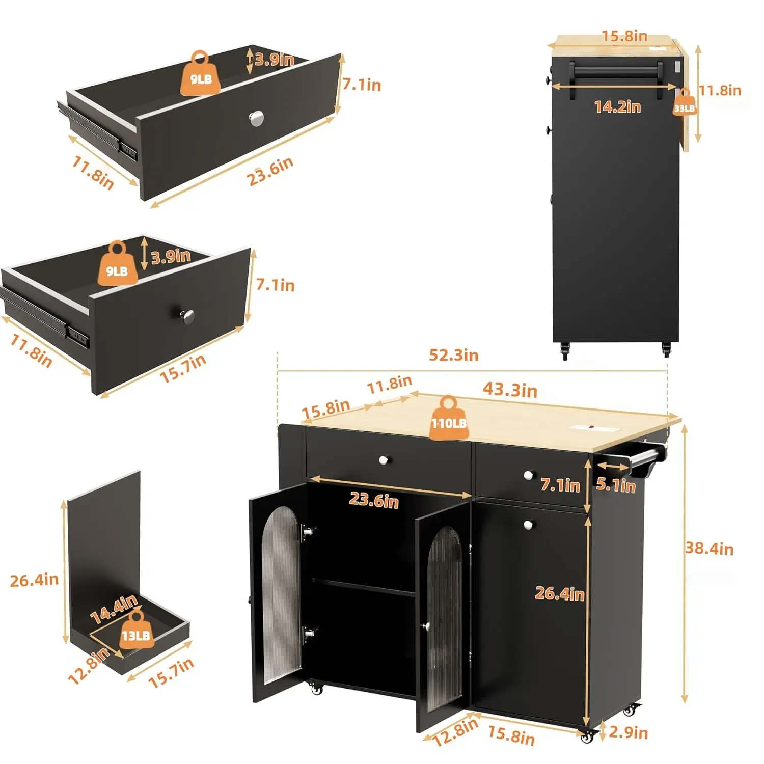 Thumbnail 2 - #3 Trending Kitchen Island Carts Right Now