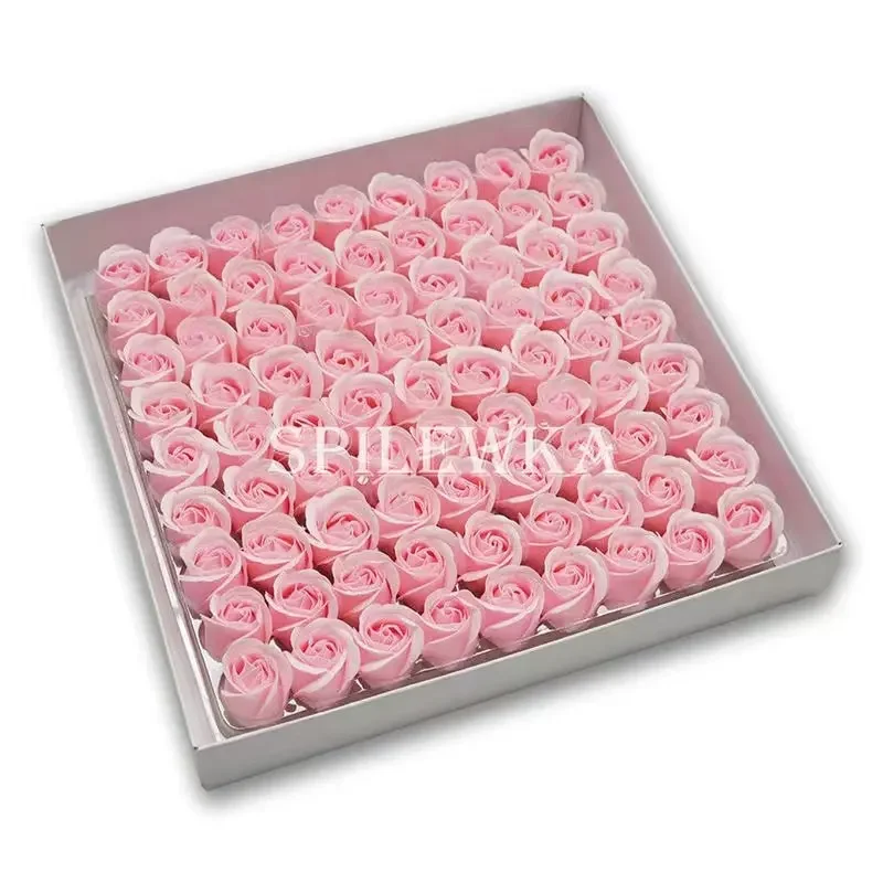 81pcs Three-Layer No Flower Base Rose Flowers Heads Decor Flower Box Essential Wedding Bouquet Valentine\'S Day Artificial Flower