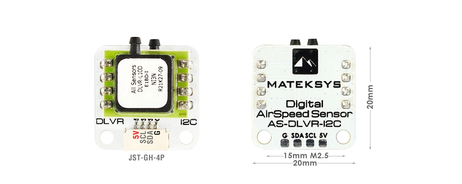 

Цифровой датчик скорости летательного аппарата MATEKSYS MATEK, Φ 4 ~ 5,5 В постоянного тока, 5 мА, запчасти для самолета ArduPilot RC Multirotor