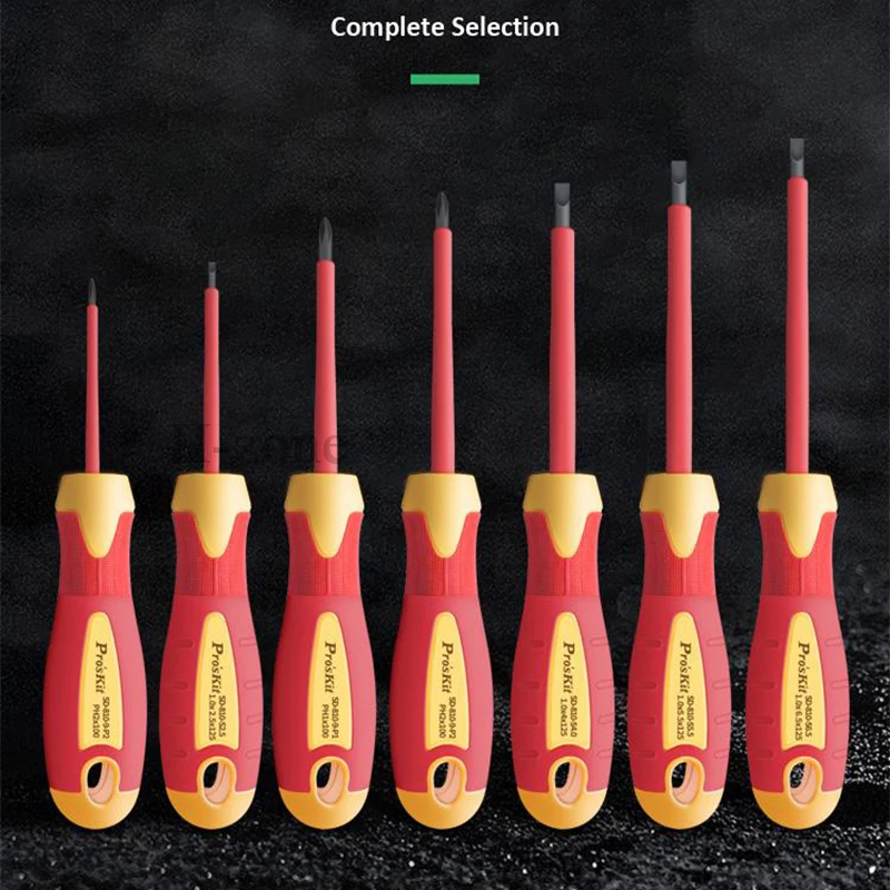 

Proskit PK-2802 VDE 1000V High Voltage Insulation Tool Set Electrician Special Insulated Screwdriver Pliers 11-Piece Set