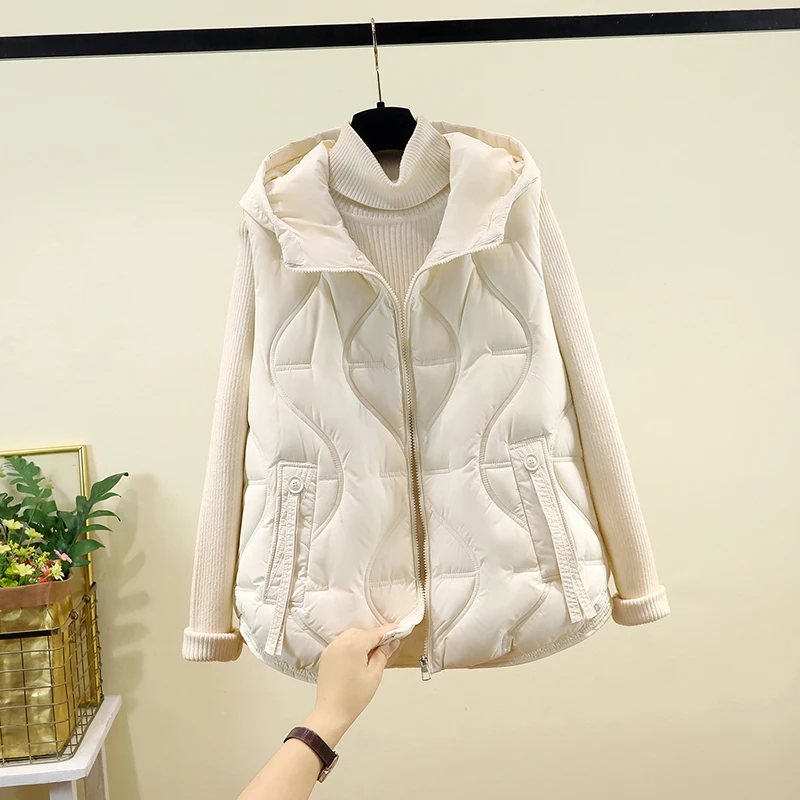 

Женский пуховый хлопковый жилет свободного покроя, осень-зима 2022, новинка Sle Thiened с капюшоном или Jaet из полиэфирного волокна для поездок на работу Sle