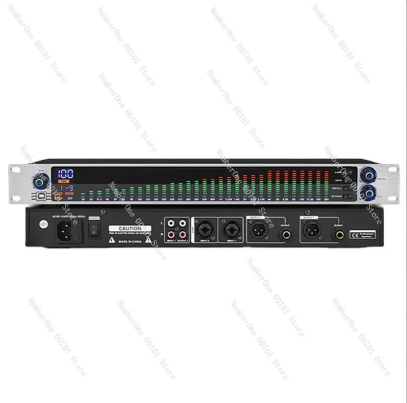 Dual 31-Band Computer Equalizer Professional Home High-Mid-Low Bass EQ Noise Reduction Bar Digital Sound Mixer