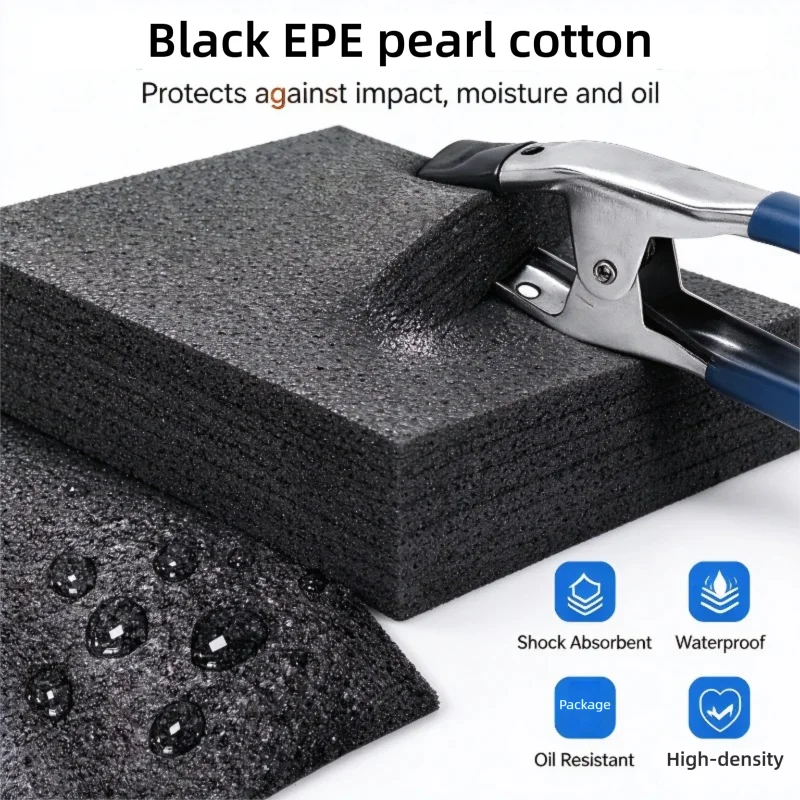 Black EPE Foam Sheet Cutting Expanded Polyethylene Foam Insert Shock-absorbing High Density Packaging Pearl Cotton For Toolbox