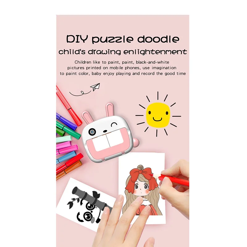 GOB-oInstantพิมพ์กล้องสําหรับเด็กเครื่องพิมพ์กระดาษความร้อนไร้สายWIFIเครื่องพิมพ์โทรศัพท์ 4K 1080P HD