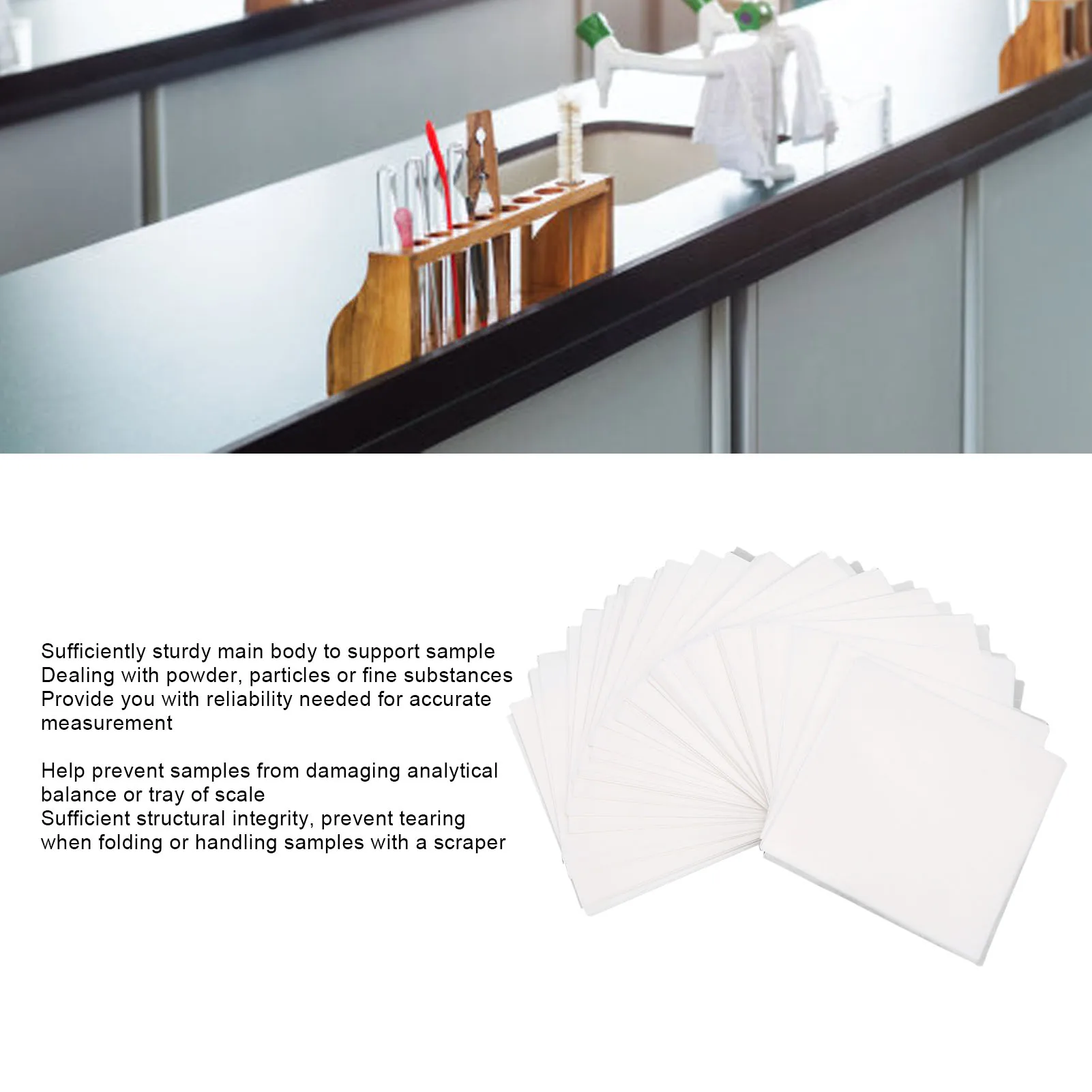 500PCS Weighing Paper 75x75mm Sample Scale Analytical Balance Weigh Paper for Laboratory Research Analytical Balance Weigh Paper