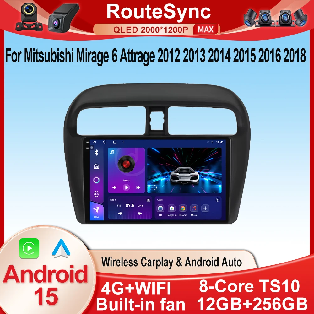 Para Mitsubishi Mirage 6 Attrage 2012 2013 2014 2015 2016 2018 Android Auto Radio Player navegación GPS Multimedia BT No 2din DVD