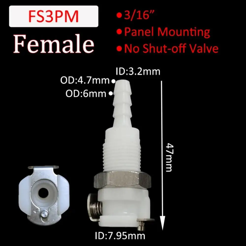 1Pcs Disconnect Fitting Coupling Hose Joint Tube Connector Male Female Hose Barb Valved Quick Shut-Off 3/16 1/4 Quick Coupler