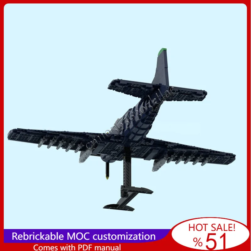 1563 ELEMENTÓW AD-2 Skyraider Model Samolotu Szturmowego Zestaw Klocków DIY Kreatywny Model do Składania Zabawki Prezent dla Dzieci Dorosłych na Boże Narodzenie