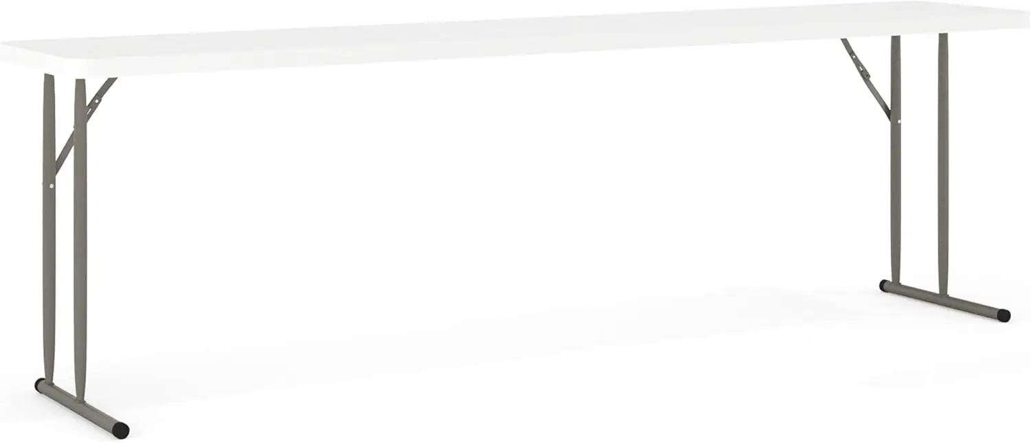 Elon 6' Plastic Folding Training and Event Table, Rectangular Folding Training Table with 220-lb. Static Weight