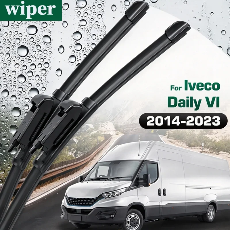 Rubber Front Wiper Blades Set For Iveco Daily VI 2014-2023 Windshield Windscreen Window Brush 26"+26"
