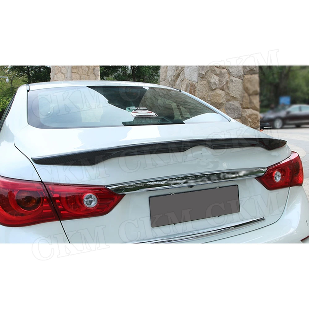 

Real Carbon fiber / FRP Rear Boot Lid Spoiler Wings For Infiniti Q50 Q50S Spoiler 2014 - 2020 Back Trunk Trim Sticker