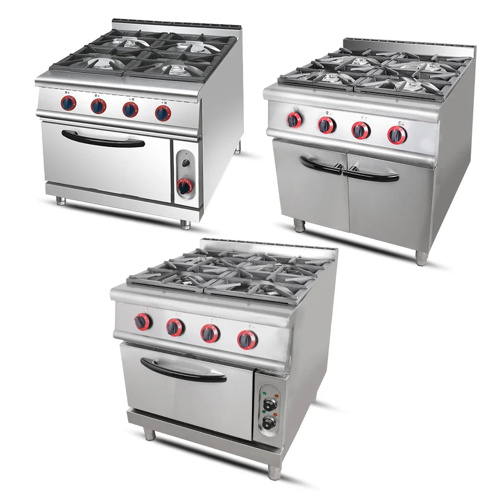 

Gas Range With Griddle Professional Restaurant Industrial Cooking Range Stainless Steel Gas Stove Cooker With 4 Range Burners