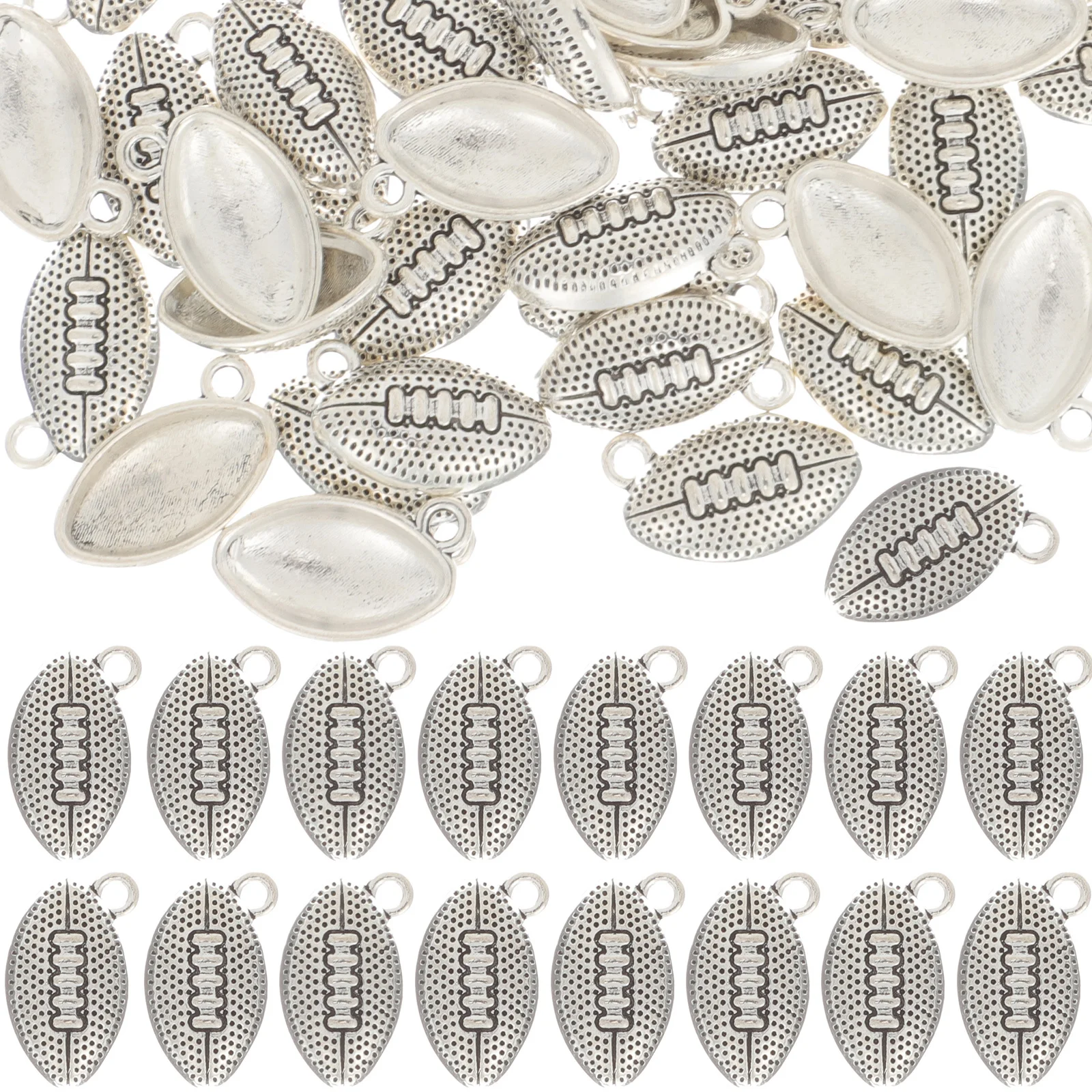 

50Pcs Rugby Shaped Charms Compact Lightweight Non-Deforming Pendants for DIY Necklace Bracelet Earring Jewelry Making Supplies