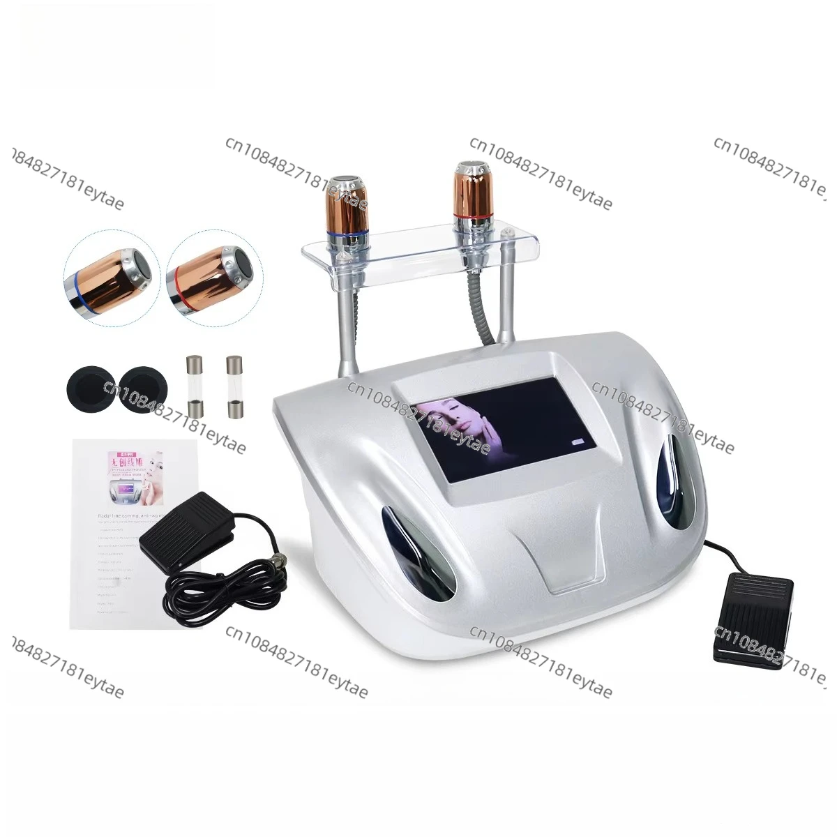 2 in 1 V-max Radar Line Carving Face Lifting Beauty Machine Eye Wrinkle Removal Skin Scrubber Massager for Home Use