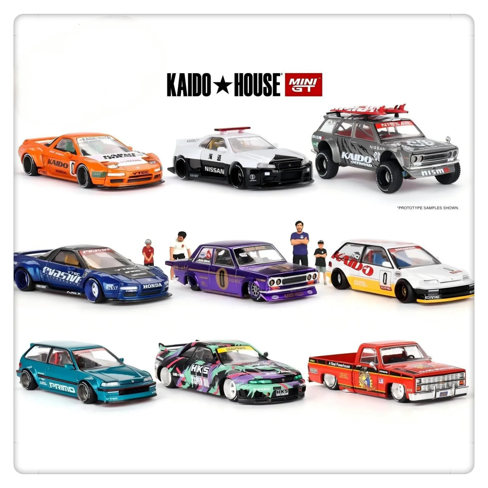 TSM MINIGT KAIDO HOUSE 1:64 KHMG Datsun R33 M3 E30 Kaido 2000GT-R R34 Fairlady Z V1 NXS EF Die-cast Alloy Car Model Collections