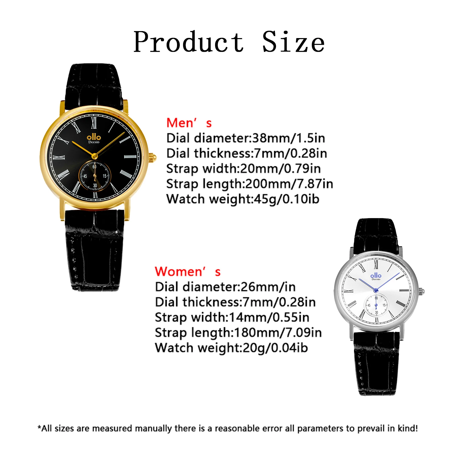 ساعات كوارتز للرجال والنساء من Deesio، أرقام رومانية، حزام جلدي، هدايا عصرية