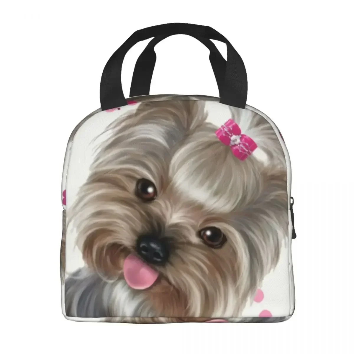 Yorkshire Terrier Dog Insulated Lunch Bag for Women Waterproof Puppy Yorkie Thermal Cooler Lunch Tote Office Work School