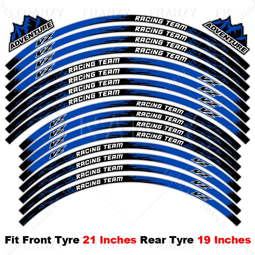 Voor YAMAHA YZ 125 125X250 250X250F 250FX 450F 450FX Reflecterende Motorfiets Accessoires Wiel Sticker Velg Decals streep Tape