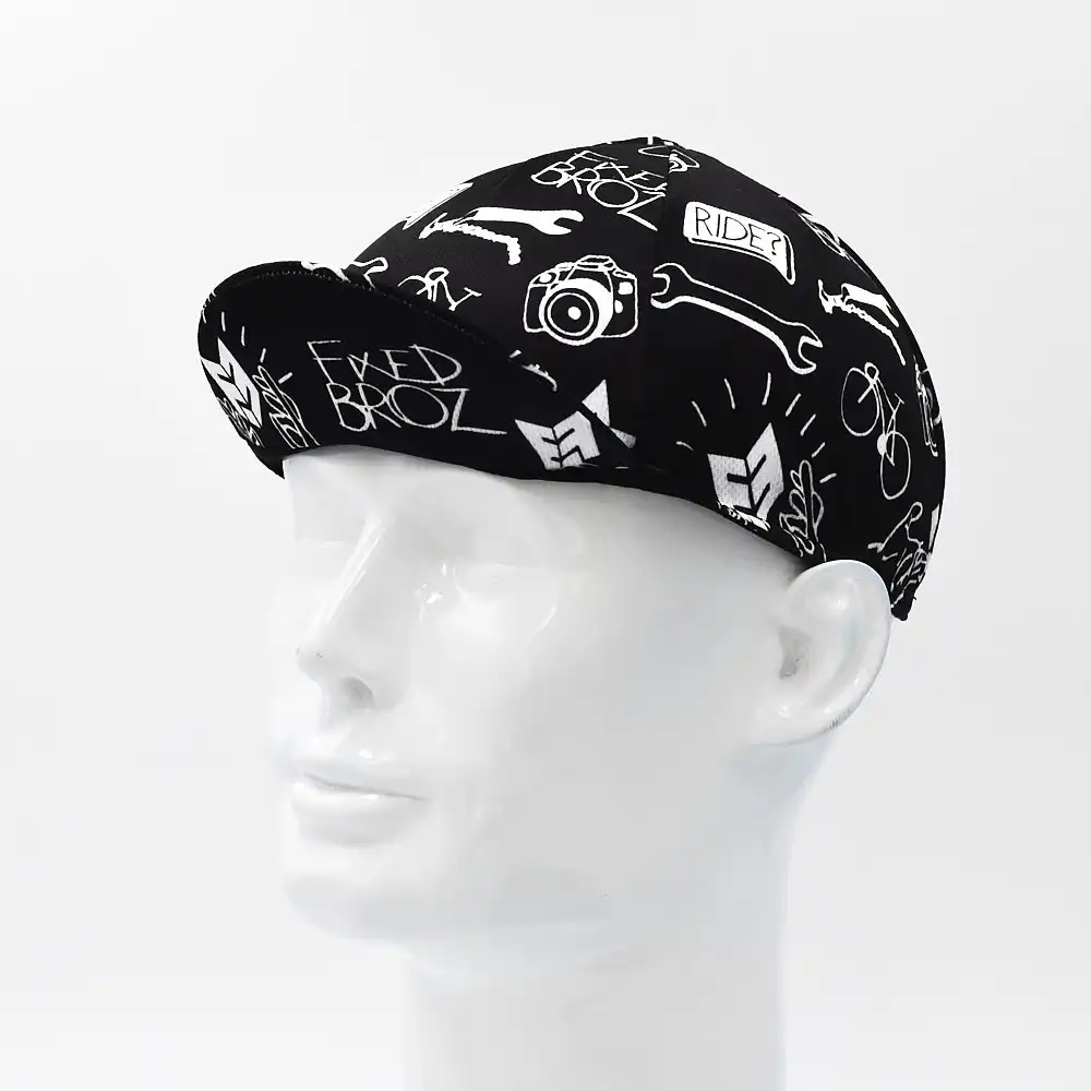 Classic Black Cycling Caps Breathable Quick Dry Bicycle Hats