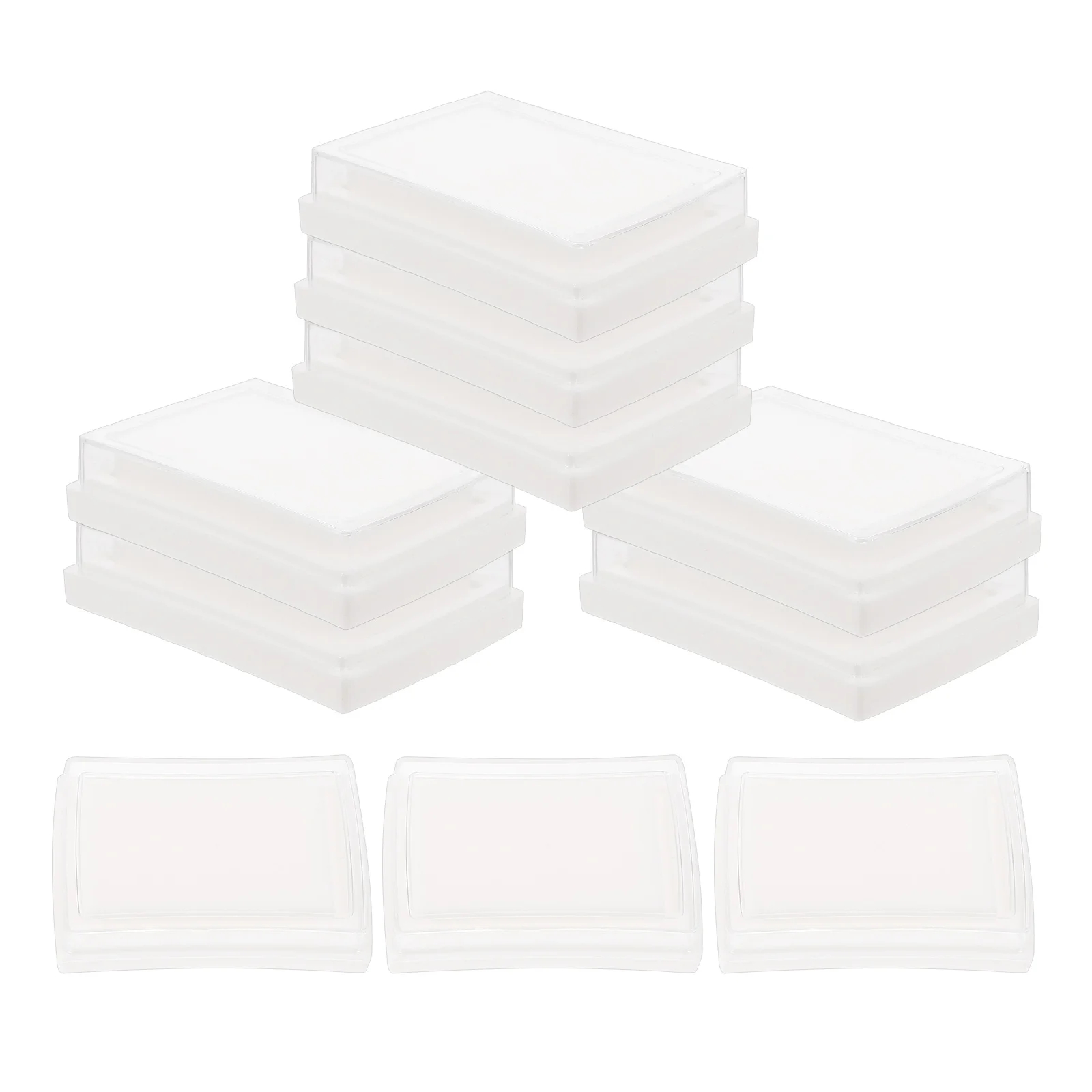 

10pcs Blank Stamp Pads Empty DIY Ink Pads for Rubber Stamps Finger Scrapbooking Washable Pigment Storage Tools