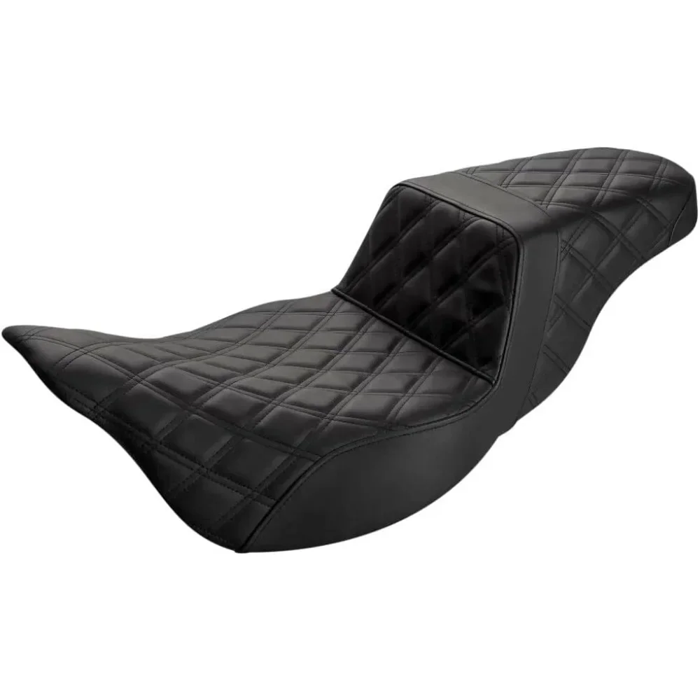

SADDLEMEN 0801-1289 808-07B-175E Extended Reach Step-Up Seat - Full Lattice Stitch - Black - FLH