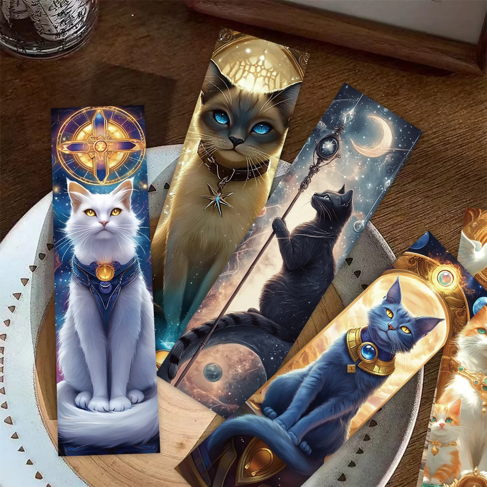 30pcs Cat Tarot Cards Bookmarks Reading Pages Books Marked School Stationary Supplies DIY Aesthetic Bookmark Creative Gifts