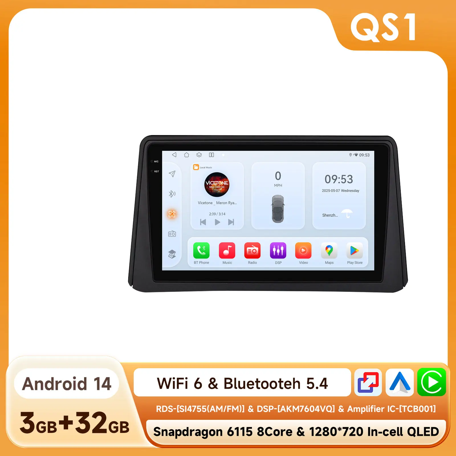 8G 128G 2Din Android 14 Autoradio Multimedia Speler voor Opel Mokka 2012 2013 2014 2015 2016 Autoradio GPS Navi Wifi Audio Stereo