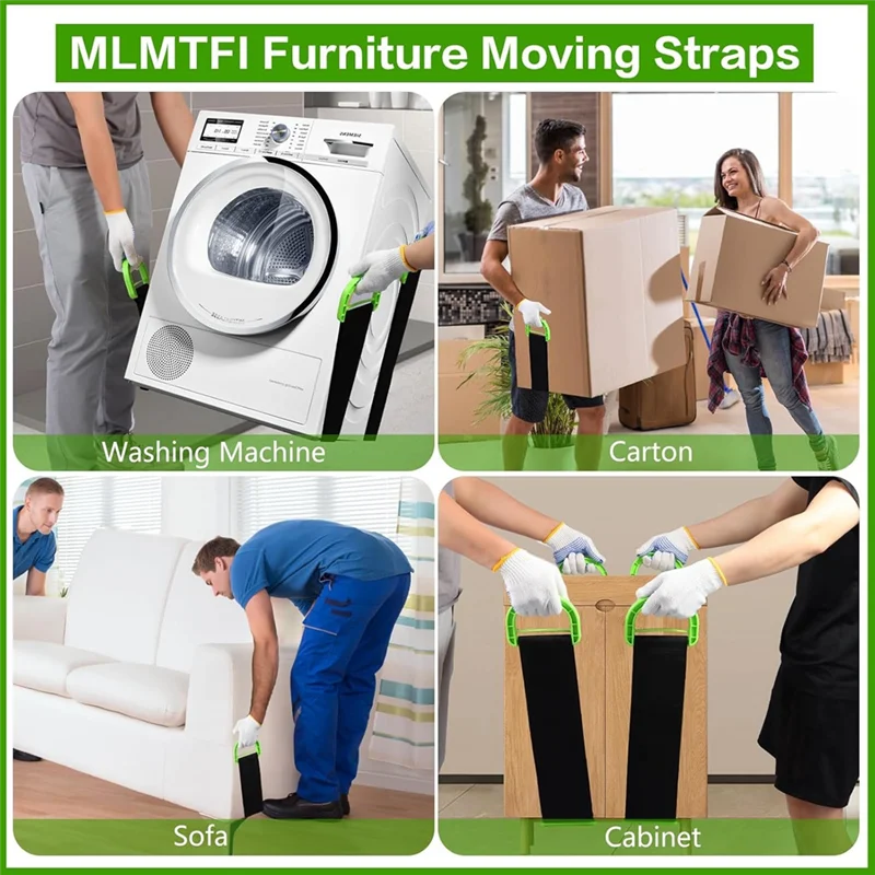 

AB41-Moving Straps Furniture Moving Straps For Mattress Boxes Luggage Heavy Objects Up To 500Lbs For Furniture, Boxes, House-Mov