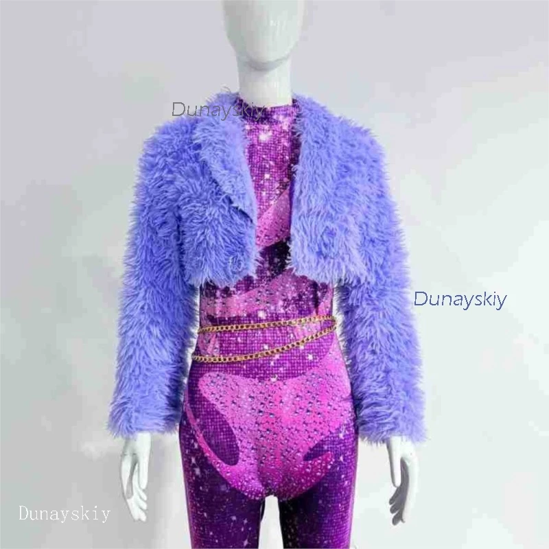 حديقة الحيوان الكرتون فيلم ارتداءها غزال الأغنام تأثيري حلي شعر مستعار معطف الأرجواني المغني المرحلة التألق الزي Shakiraas النساء عموما xxx #3