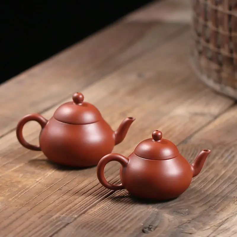 130ml Chinese Yixing Purple Clay Teapots Famous Handmade Dragon Pattern Xishi Tea Pot Raw Ore Dahongpao Kettle Zisha Tea Set
