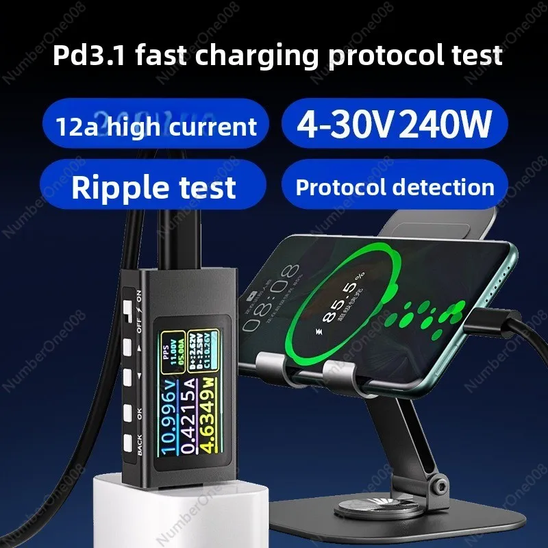 KWS-X1 USB Type-C Tester with Protocol Detection, Digital Multimeter for Voltage Current and Power Measurement
