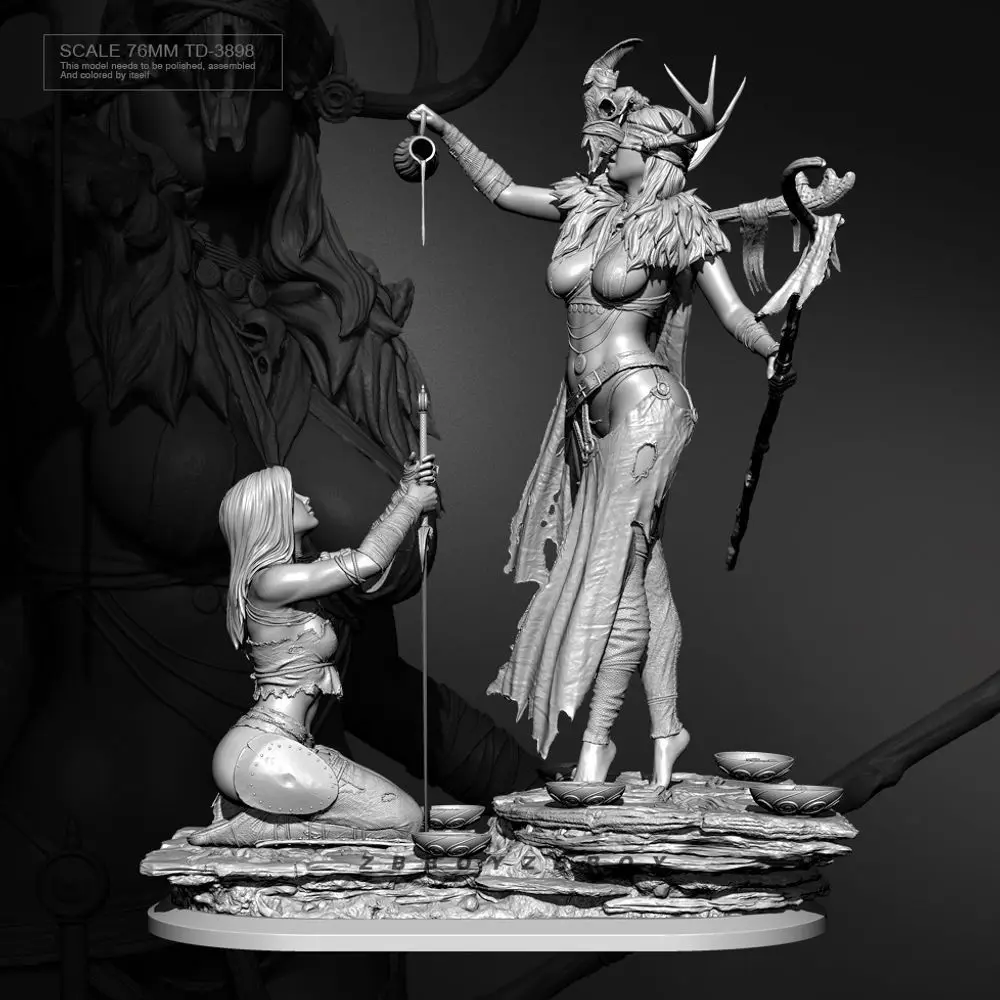 76mm Blood Sacrifice Knight Resin Soldier Assembly Model 3D Printed DIY Coloring Miniatures Decoration Crafts