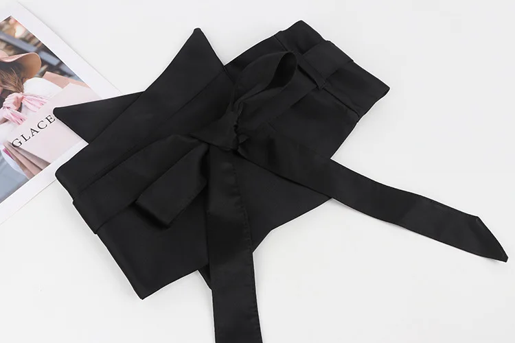 IWde غير النظامية النسيج الطباعة سليم مشد للنساء الذاتي التعادل قميص فستان مكتب السيدات أحزمة وسط النمط الصيني أحزمة Cinturon