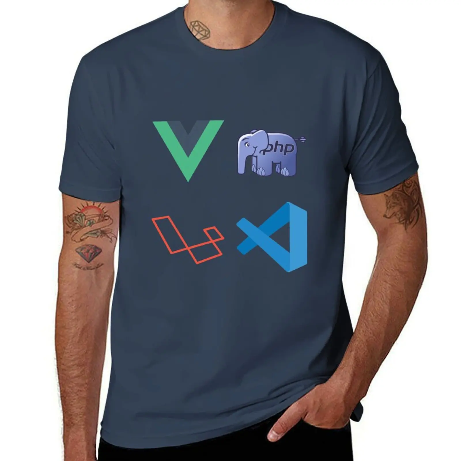 

Laravel Vue Application Developer Logo Combo Pack T-shirt summer top sublime blanks plain white t shirts men