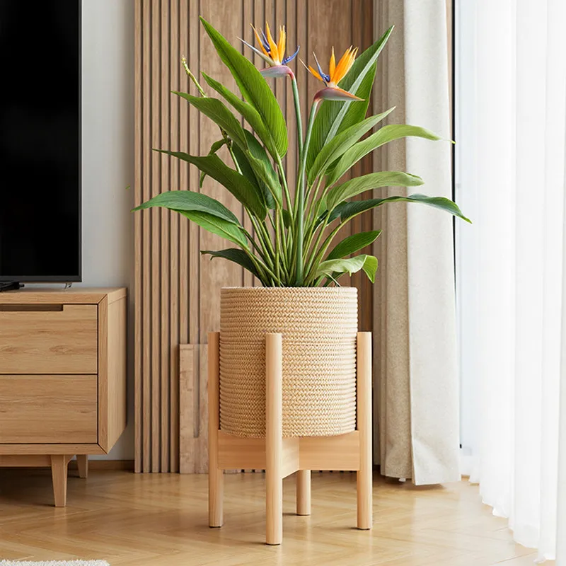 New solid wood cross flower shelf, living room floor-to-ceiling corner flower pot, balcony flower pot shelf