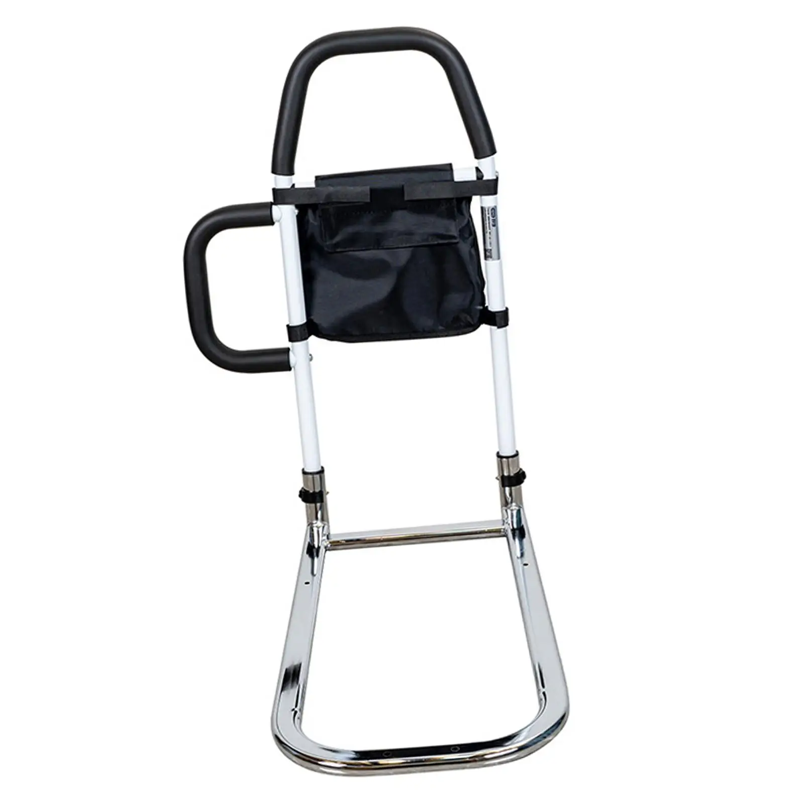

Elderly Adults Bed Rails with Dual Handles Convenient Assemble Multifunctional Widened Base with Storage Pocket Accessory