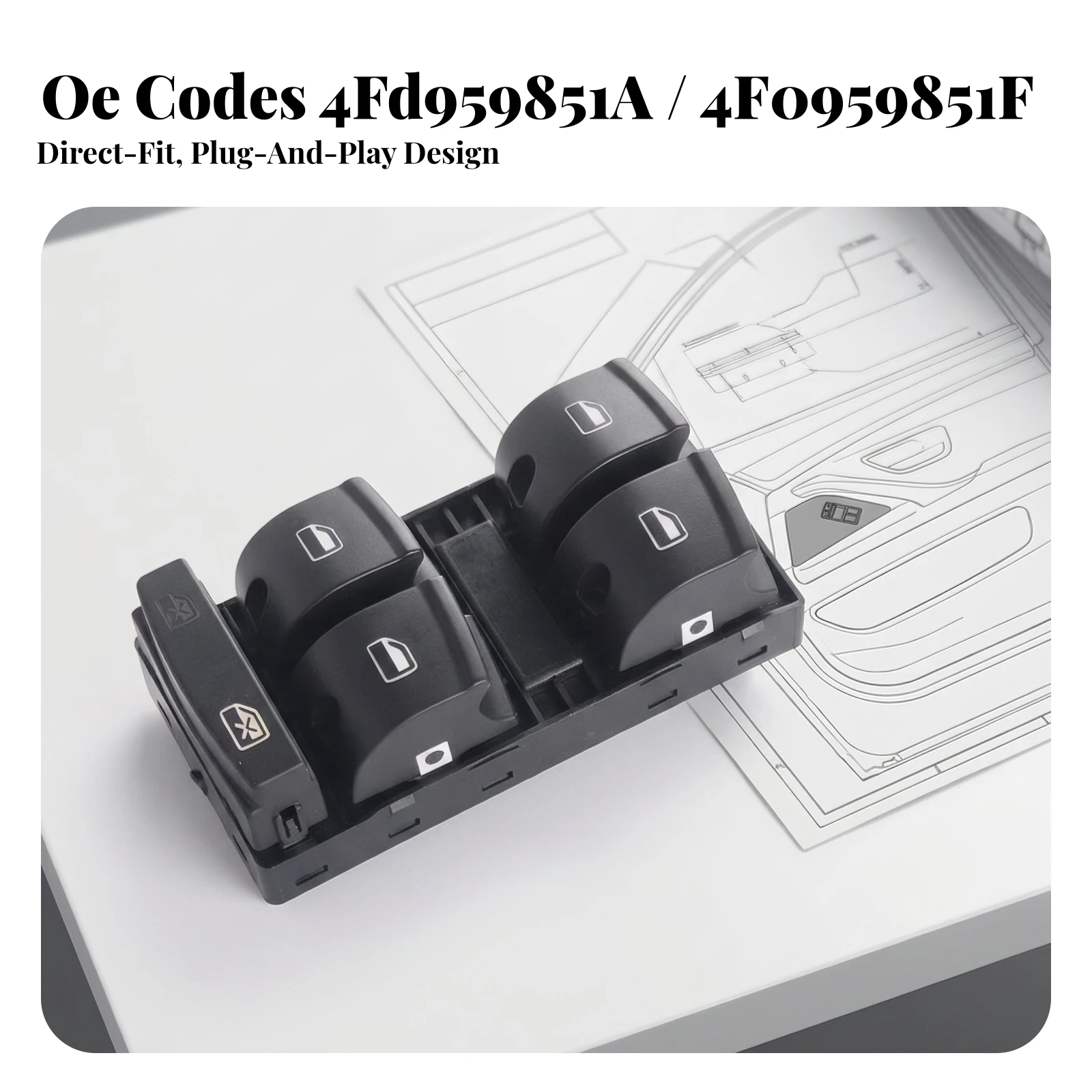 Power Window Switch OEM Spec Automotive Window Switch Direct-Fit Long-Lasting for Car Owners