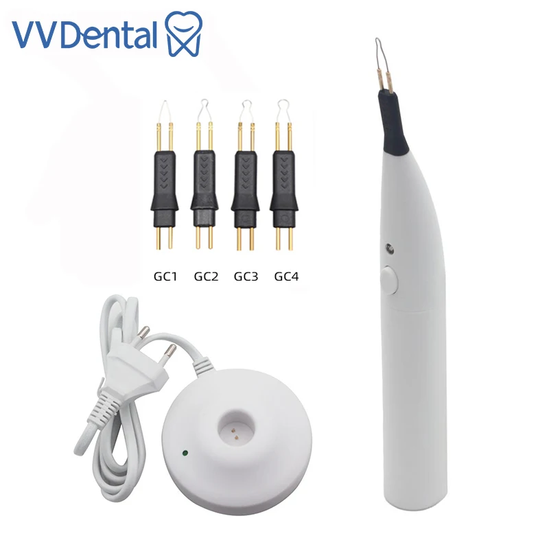 VVDental Dental Gutta Percha Cutter with 4 Tips Dental Endo Gutta Teeth Whitening Dentistry Equipment Tooth Gum Cutter