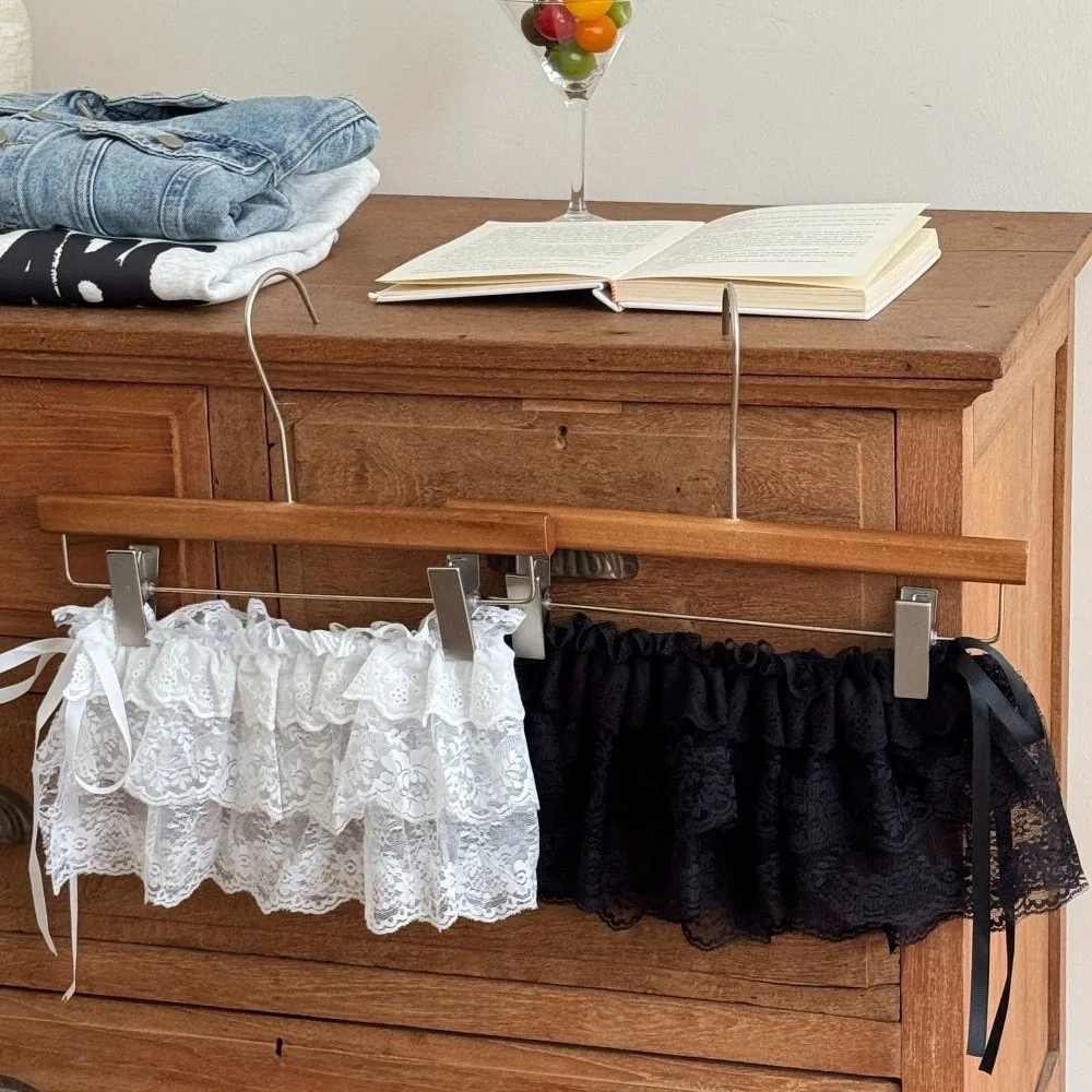 

Flowers Lace Layered Lace Skirt Mesh Decorative Hemline Irregular Skirt Adjustable Tie Belt Halfbody Skirt Belt Daily Outfit
