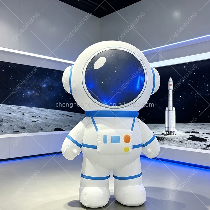 Giant Inflatable Astronaut Model, Cute Spaceman Blow Up Prop for Shopping Mall, Space Theme Party & Event Display Decor