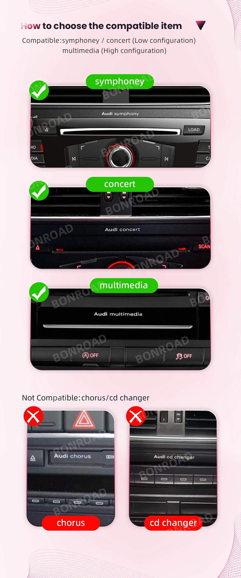 Bonroad kabelloses carplay android auto interface für audi a4 b8 a5 q5 2013-2018 mit airplay spiegel verbindung – Detail 4