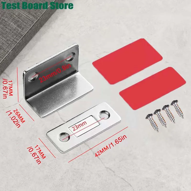 2Pce seamless L-shaped invisible magnetic door clip suitable for cabinet doors, drawers, sliding doors, wardrobes