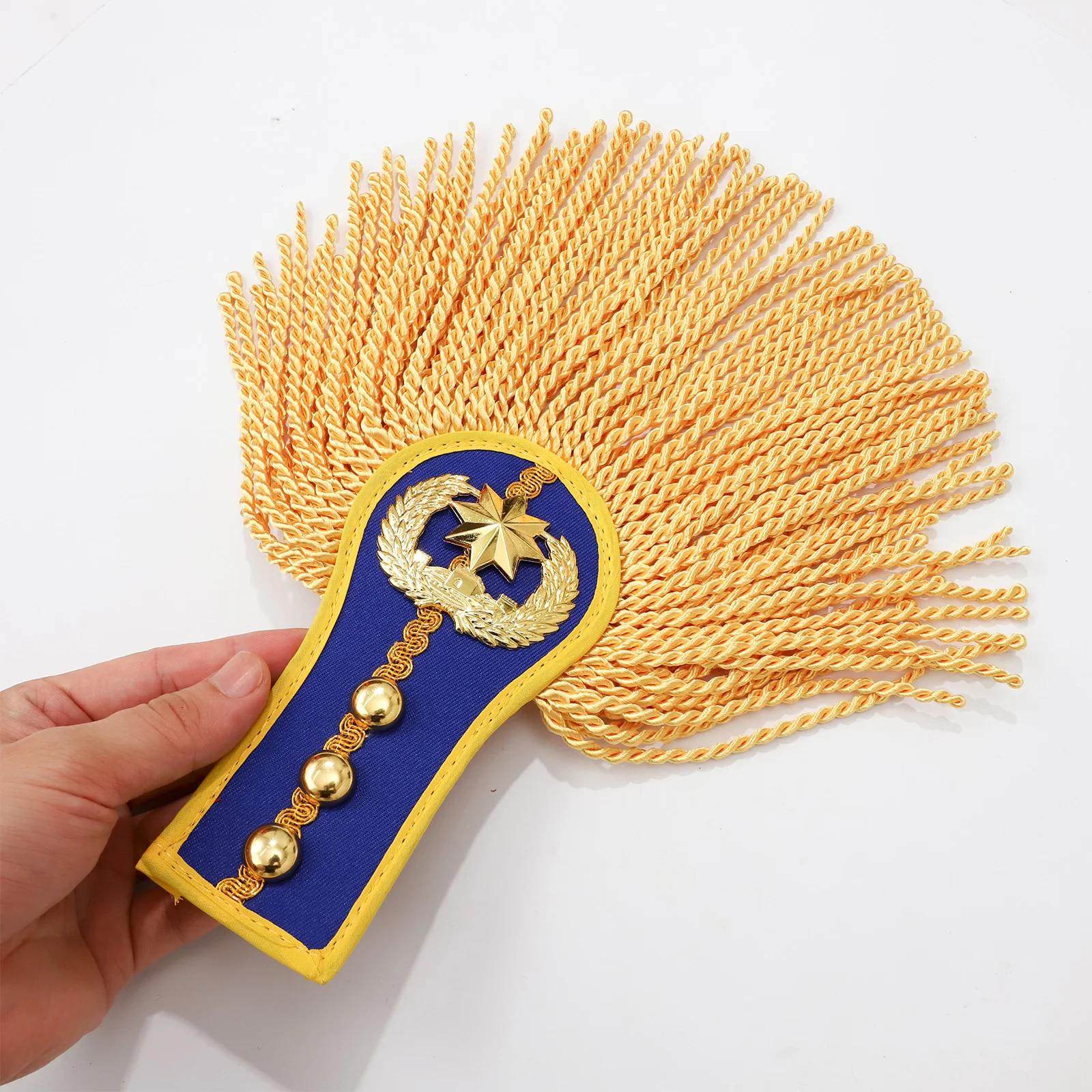 1 Pair Drum Horn Band Tassel Fringe Chain Shoulder Badge Applique Epaulet Clothing Uniform Party Performance Costume Accessories image 2
